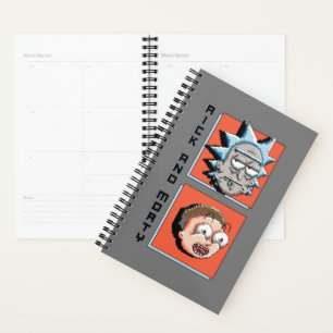 Pixel-Rick und Morty-Panel-Grafik Planer