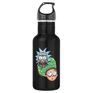 Pixel Rick und Morty Portal Grafik Edelstahlflasche