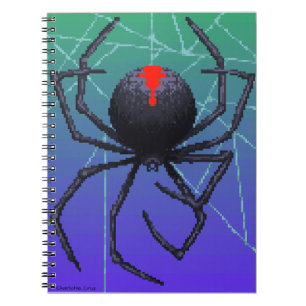Pixel-Schwarze-Witwe-Spinne Notizblock