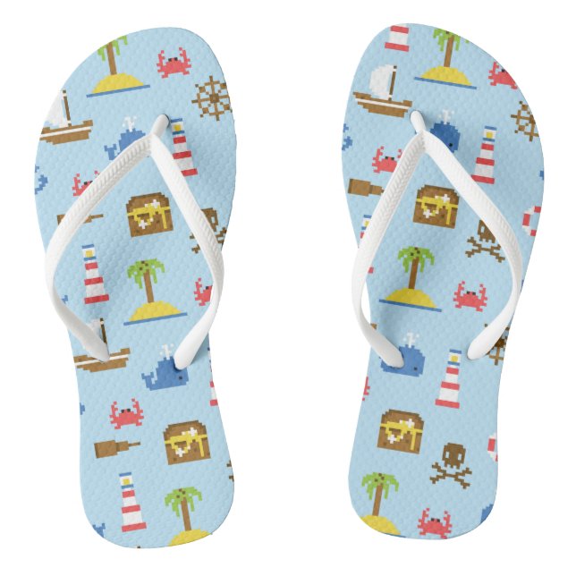 Pixel Sea Art Muster Flip Flops (Fußbett)