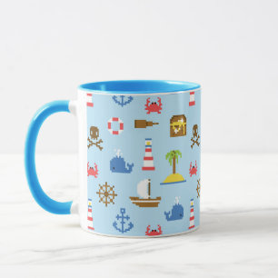 Pixel Sea Art Muster Tasse