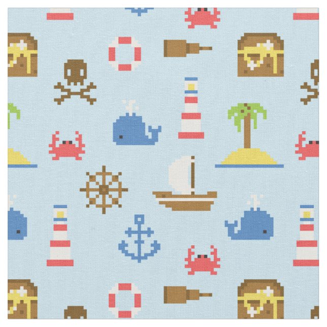 Pixel-Seekunst-Muster Stoff (Nahaufnahme)