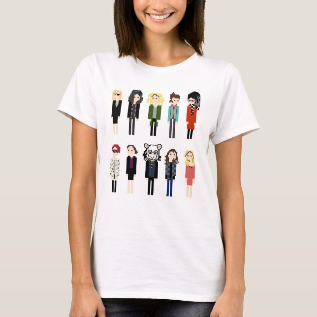 Pixel Sestras Shirt - 10 Vertikal - Orphan Black (Vorderseite)