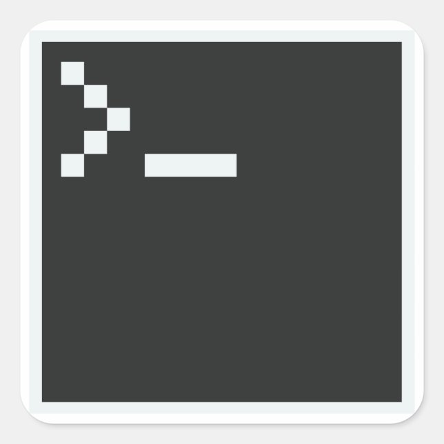 Pixel-Shell Quadratischer Aufkleber (Vorderseite)