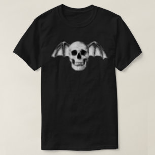Pixel-Skull mit Bat Wings T-Shirt