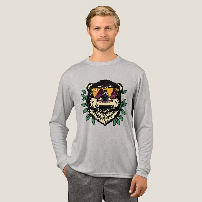 Pixel Sloth Tri-Blend Shirt (Volle Vorderseite)