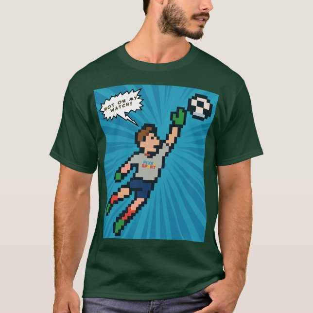 Pixel Sport - Retro Gamer Soccer Goalie T - Shirt (Vorderseite)