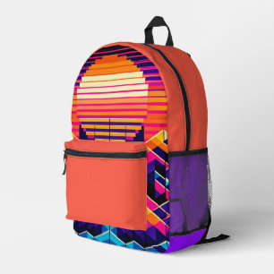 Pixel Sunset Bedruckter Rucksack