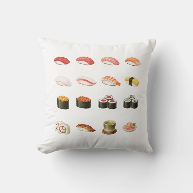 Pixel Sushi Cushion - Scan QR Code for Sushi game Kissen (Vorderseite)