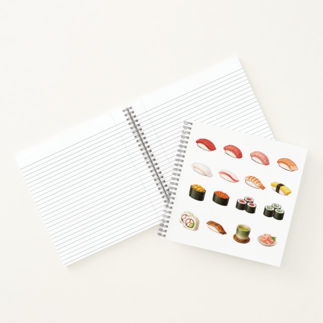 Pixel Sushi Notebook – Japanese Food Design Notizbuch (Innenseite)