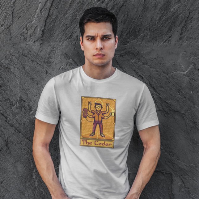 Pixel-Tarot-Kartenprogrammierer T-Shirt (Von Creator hochgeladen)