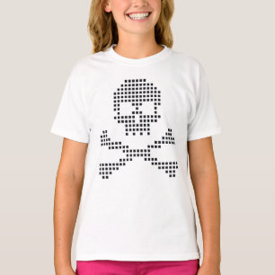 Pixel-Totenkopf mit gekreuzten Knochen  T-Shirt