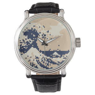 Pixel Tsunami 8 Bit Pixel Art Armbanduhr