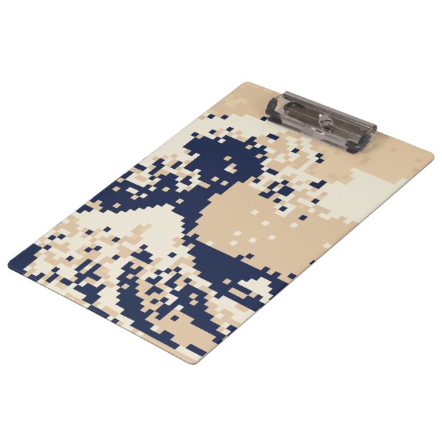 Pixel Tsunami 8 Bit Pixel Art Klemmbrett (Schrägansicht)