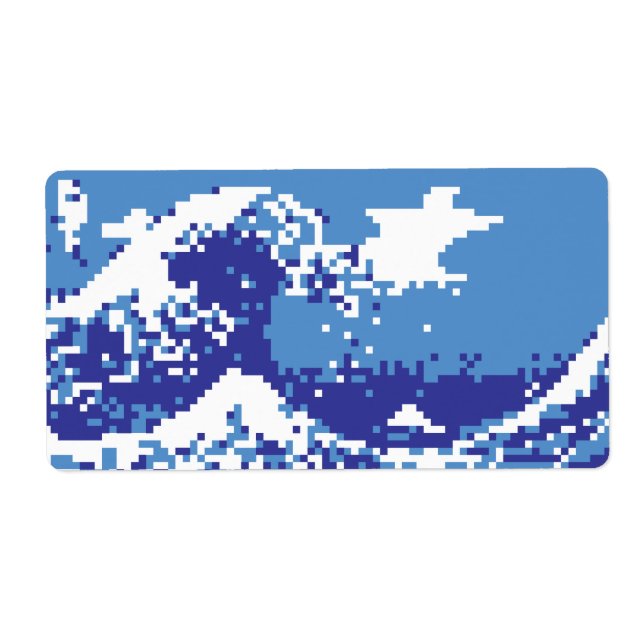 Pixel Tsunami Blue 8 Bit Pixel Art (Vorne)