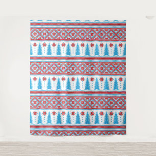 Pixel Ugly Sweater Christmas Pattern Wandteppich
