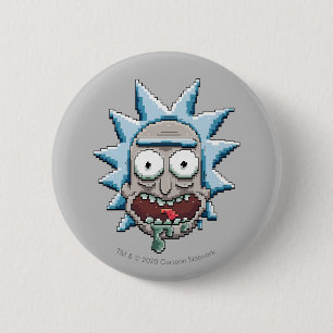 Pixel Vers Rick Drooling Head Button