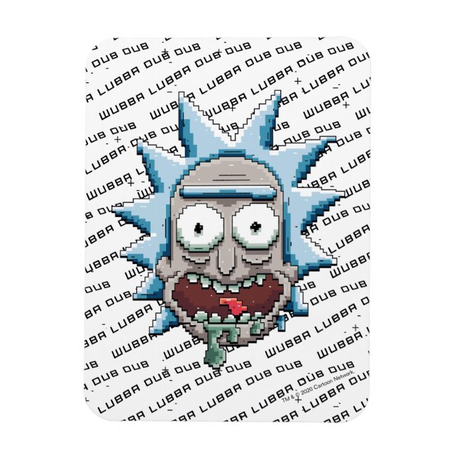 Pixel Vers Rick Drooling Head Magnet (Vertikal)