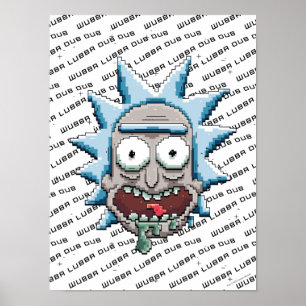 Pixel Vers Rick Drooling Head Poster