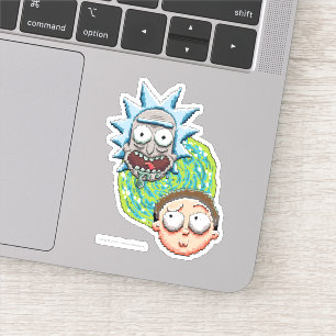 Pixel Vers Rick und Morty Portal Graphic Aufkleber