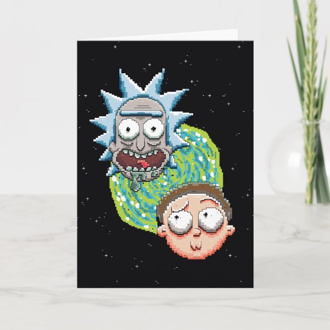 Pixel Vers Rick und Morty Portal Graphic Karte (Vorderseite)
