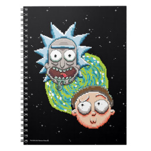Pixel Vers Rick und Morty Portal Graphic Notizblock