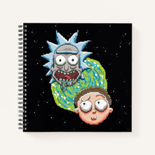 Pixel Vers Rick und Morty Portal Graphic Notizbuch
