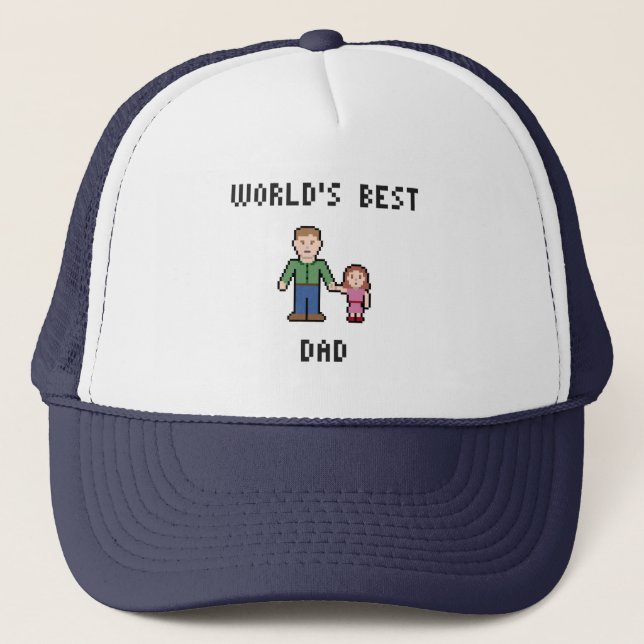 Pixel World ist der beste Vater-Hut Truckerkappe (Vorderseite)