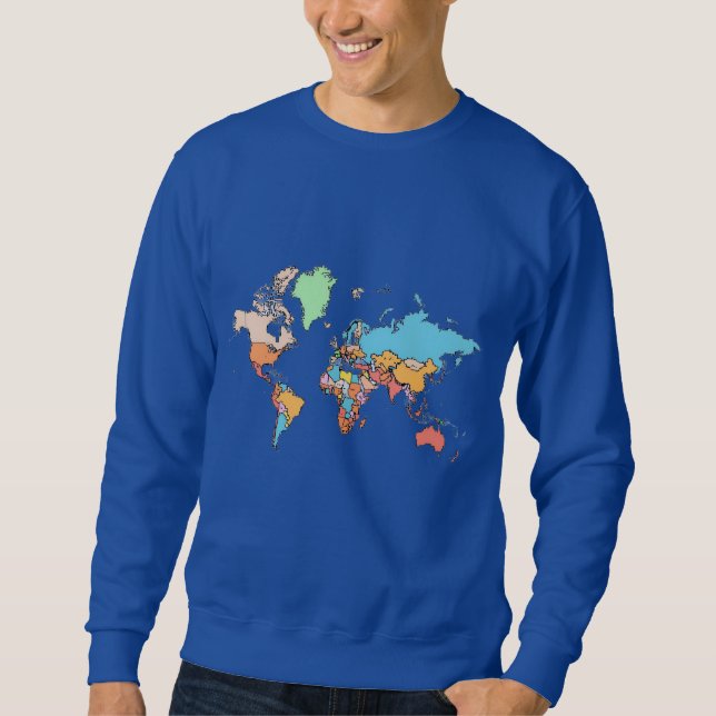 Pixel World Map - Retro 8-Bit-Design im globalen S Sweatshirt (Vorderseite)