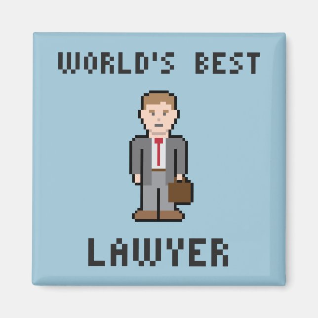 Pixel World's Best Lawyer Magnet (Vorne)