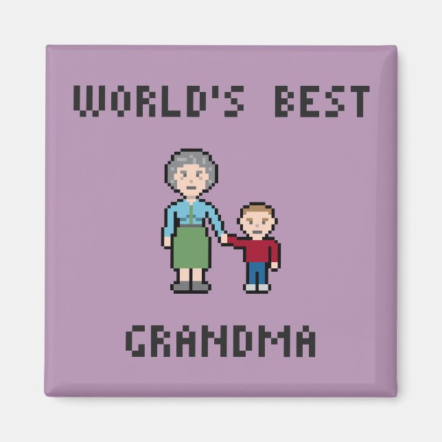 Pixel World's Best Oma Magnet (Vorne)