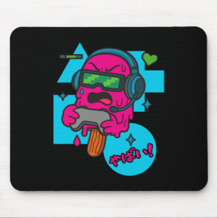 Pixel-Wut-Gamer-Eis am Stiel Lustiges Schmelzendes Mousepad