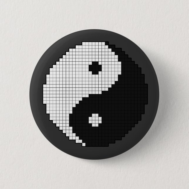 Pixel-Yinyang-Taste Button (Vorderseite)