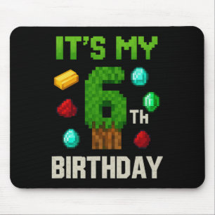 Pixelart Geburtstag Level 6 Gamer Kinder Pixel Art Mousepad