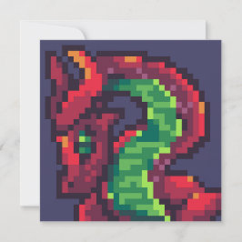 Pixelart, Pixel Art, dragon Einladung
