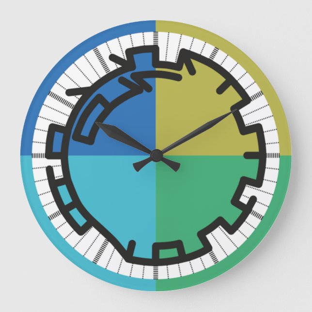 PIXELAT chained numbers by Masanser Große Wanduhr (Vorderseite)