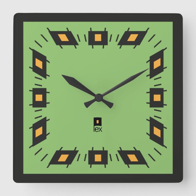PIXELAT ERSTE SERIE LEX VON Masanser Quadratische Wanduhr (Vorderseite)