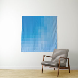 Pixelated Blues Wandteppich