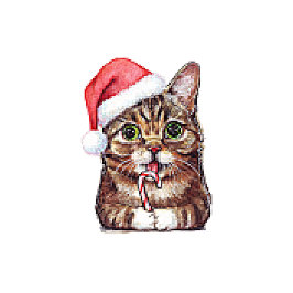 Pixelated Cat Niedliche Weihnachtskatze Weihnachts T-Shirt
