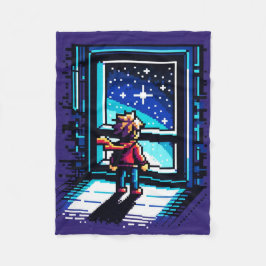 Pixelated Digital Exploration Fleecedecke