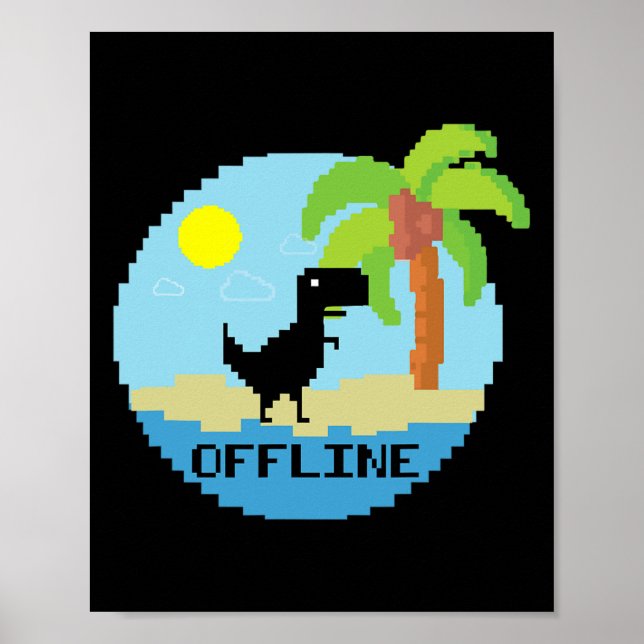 Pixelated Dinosaur Vacation Tech Enthusiasts Coder Poster (Vorne)