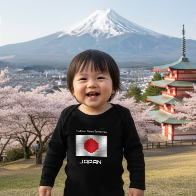 Pixelated flag of Japan Baby Strampler (Von Creator hochgeladen)