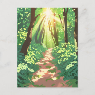 Pixelated Forest Paradise Postkarte
