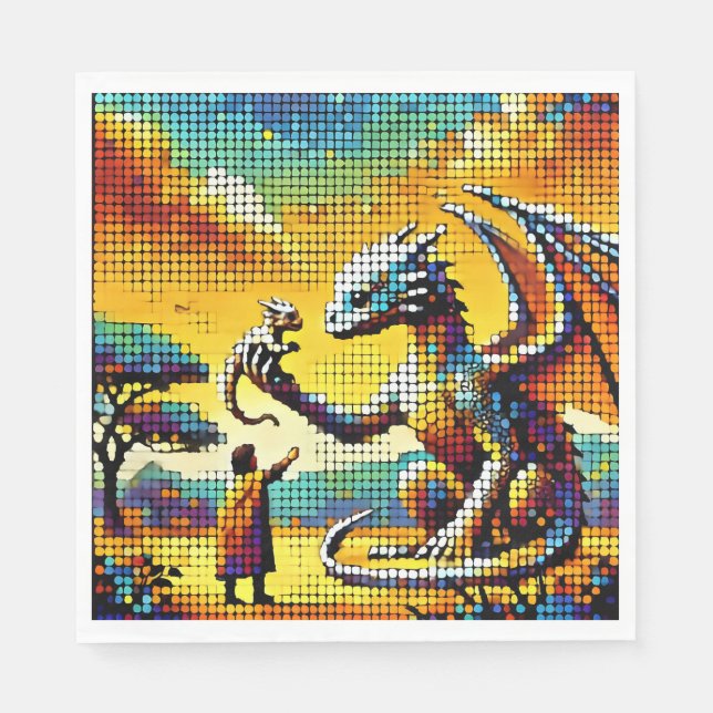 pixelated image of a dragon trainer serviette (Vorderseite)