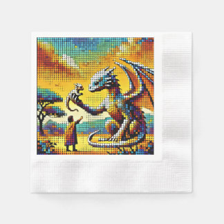 pixelated image of a dragon trainer serviette