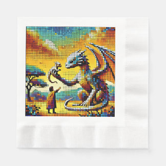 pixelated image of a dragon trainer serviette