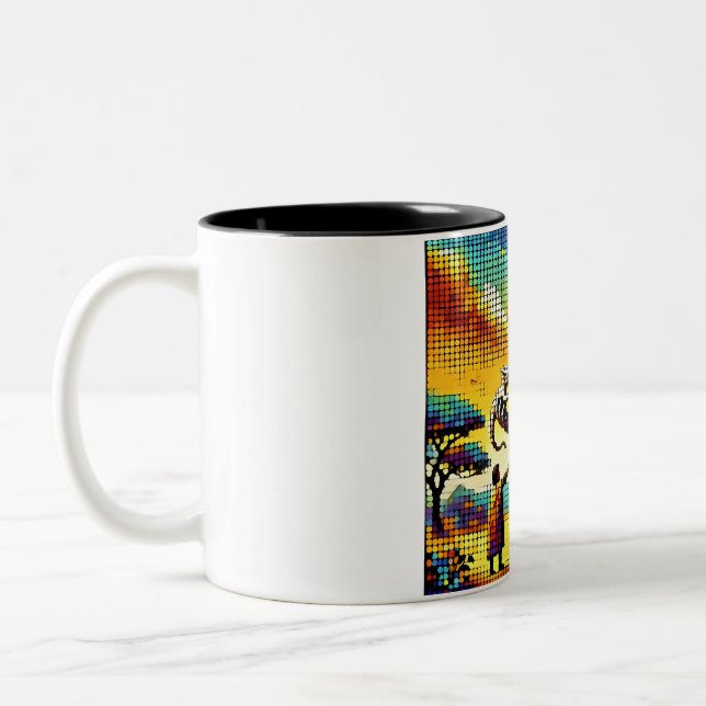 pixelated image of a dragon trainer zweifarbige tasse (Links)