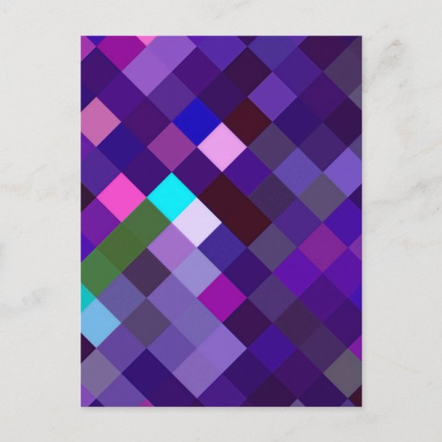 Pixelated Pattern - Purple Postkarte (Vorderseite)