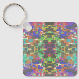 Pixelated Patterned Beyond Colors Of The Rainbow Schlüsselanhänger