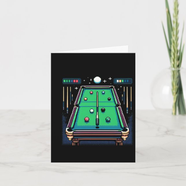 Pixelated Pot 8-Bit Billiards Karte (Vorderseite)